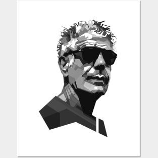 Anthony Bourdain grayscale Posters and Art